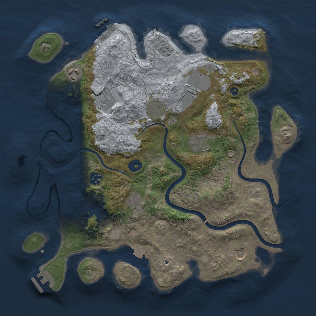 Rust Map: Procedural Map, Size: 3700, Seed: 31617, 15 Monuments