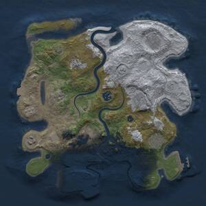 Thumbnail Rust Map: Procedural Map, Size: 3280, Seed: 8722318, 14 Monuments