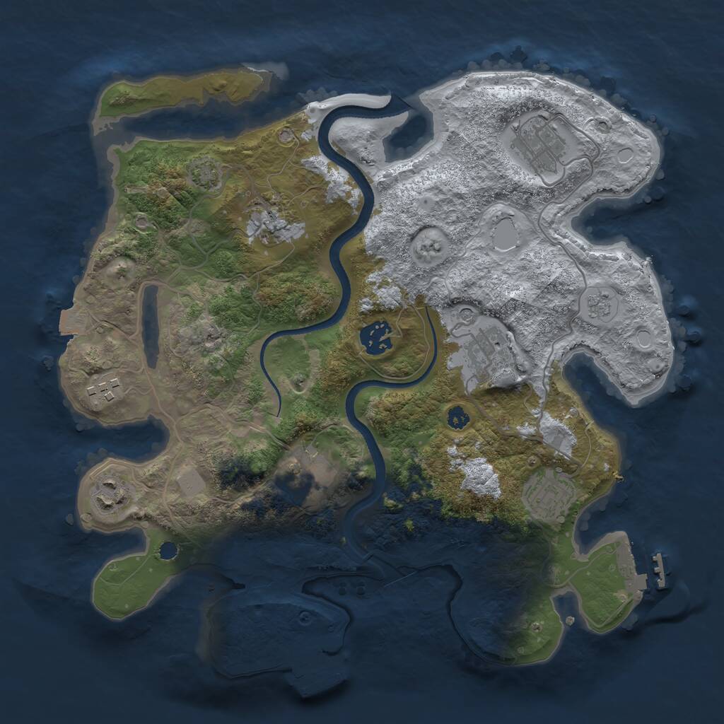 Rust Map: Procedural Map, Size: 3280, Seed: 8722318, 14 Monuments