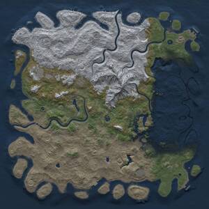 Thumbnail Rust Map: Procedural Map, Size: 6000, Seed: 70825, 17 Monuments