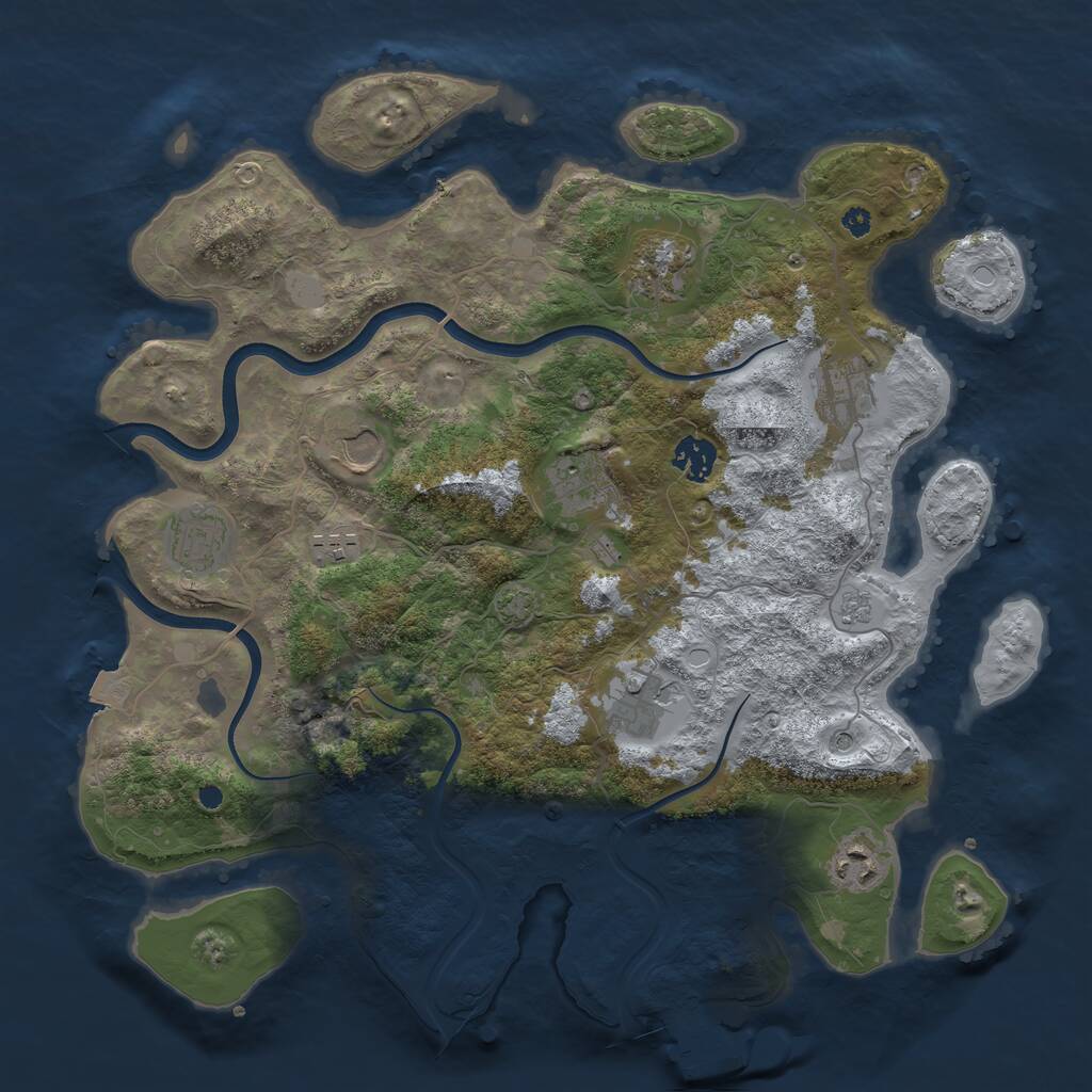 Rust Map: Procedural Map, Size: 3750, Seed: 1544837919, 14 Monuments