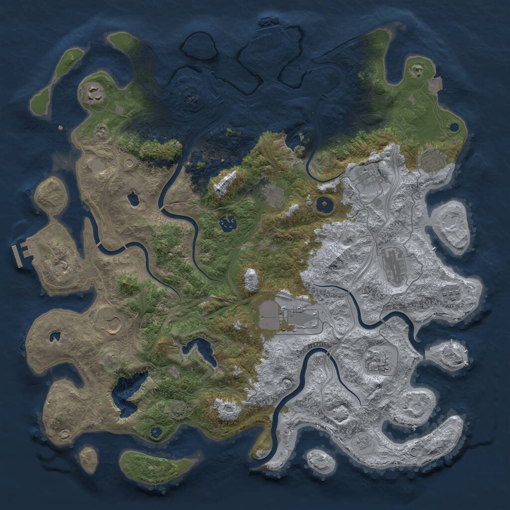 Rust Map: Procedural Map, Size: 4500, Seed: 1904551577, 16 Monuments