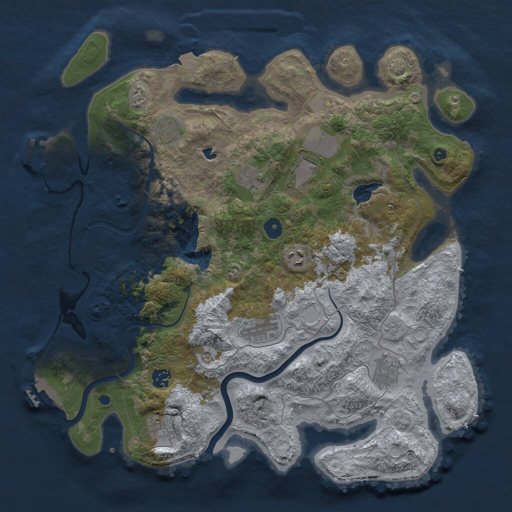 Rust Map: Procedural Map, Size: 4000, Seed: 486328297, 15 Monuments