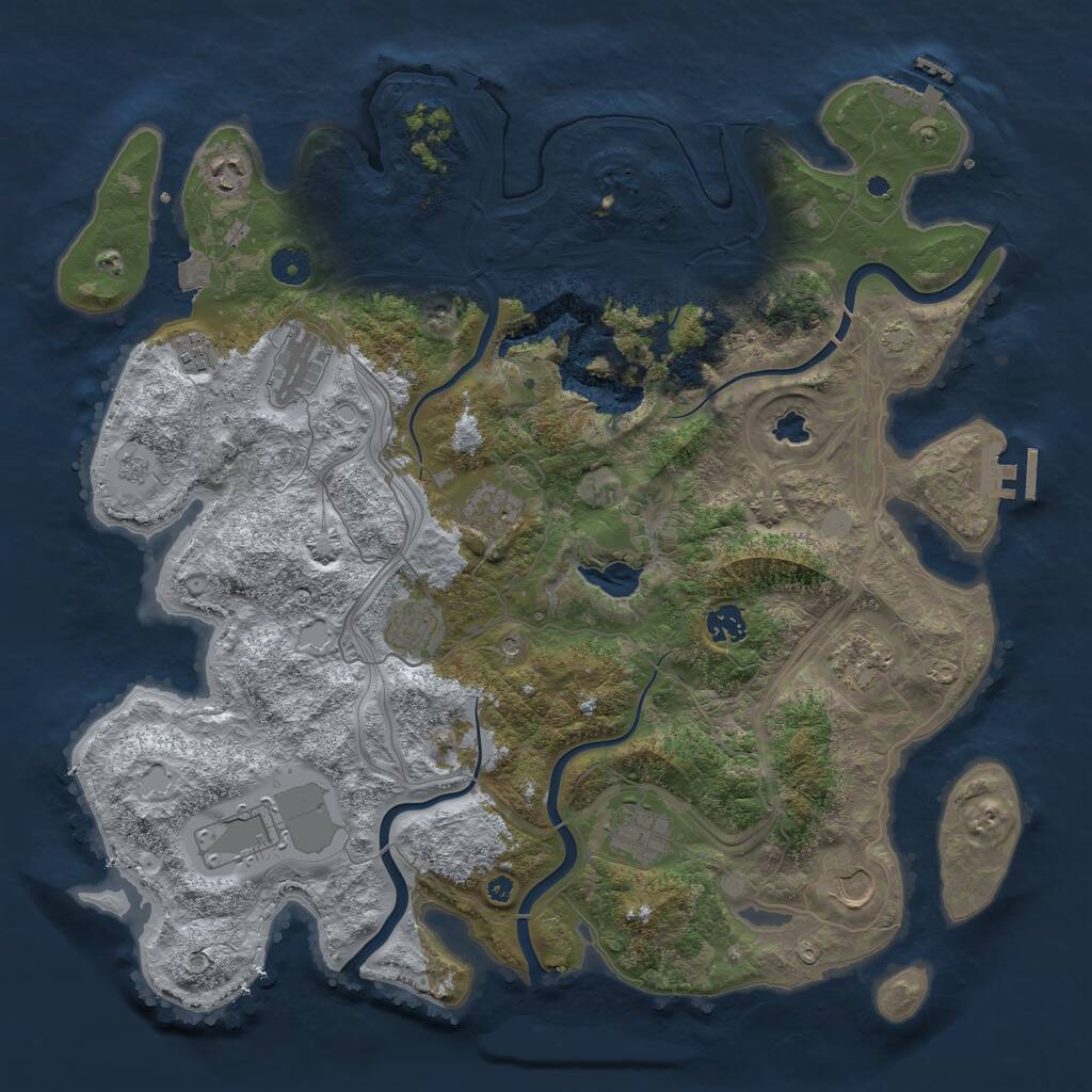 Rust Map: Procedural Map, Size: 4250, Seed: 290249365, 16 Monuments