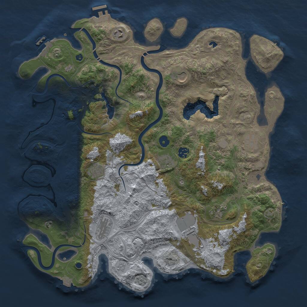 Rust Map: Procedural Map, Size: 4300, Seed: 809825810, 16 Monuments