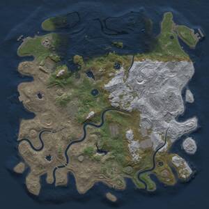 Thumbnail Rust Map: Procedural Map, Size: 4500, Seed: 13599, 17 Monuments