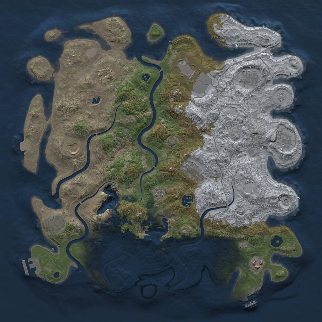 Rust Map: Procedural Map, Size: 4200, Seed: 413630076, 16 Monuments