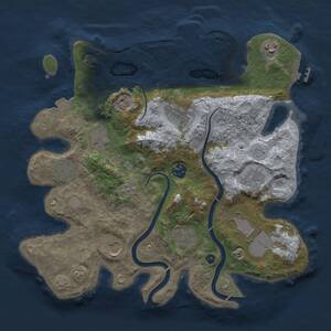 Thumbnail Rust Map: Procedural Map, Size: 3500, Seed: 480613427, 16 Monuments