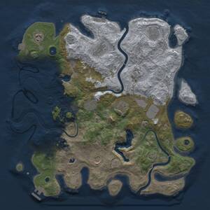 Thumbnail Rust Map: Procedural Map, Size: 4000, Seed: 21095, 15 Monuments
