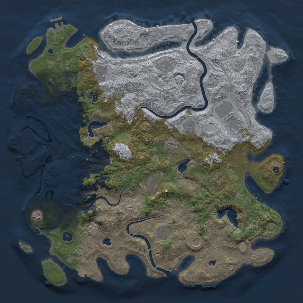 Rust Map: Procedural Map, Size: 4700, Seed: 1591820790, 17 Monuments