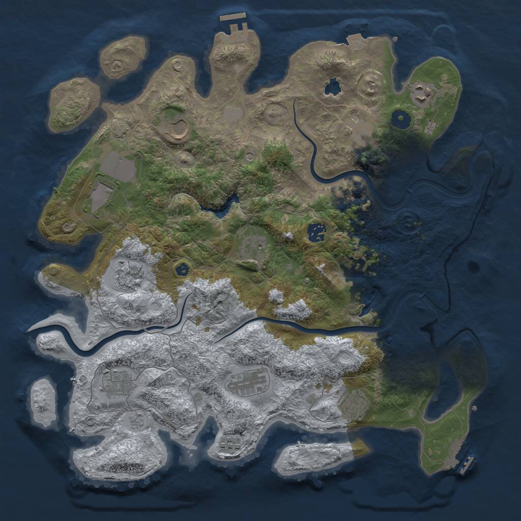 Rust Map: Procedural Map, Size: 4000, Seed: 56532266, 17 Monuments