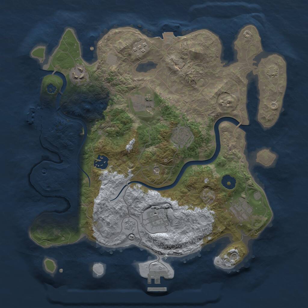 Rust Map: Procedural Map, Size: 3250, Seed: 1190322513, 13 Monuments