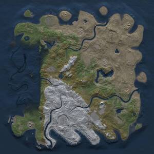 Thumbnail Rust Map: Procedural Map, Size: 4500, Seed: 639509066, 17 Monuments