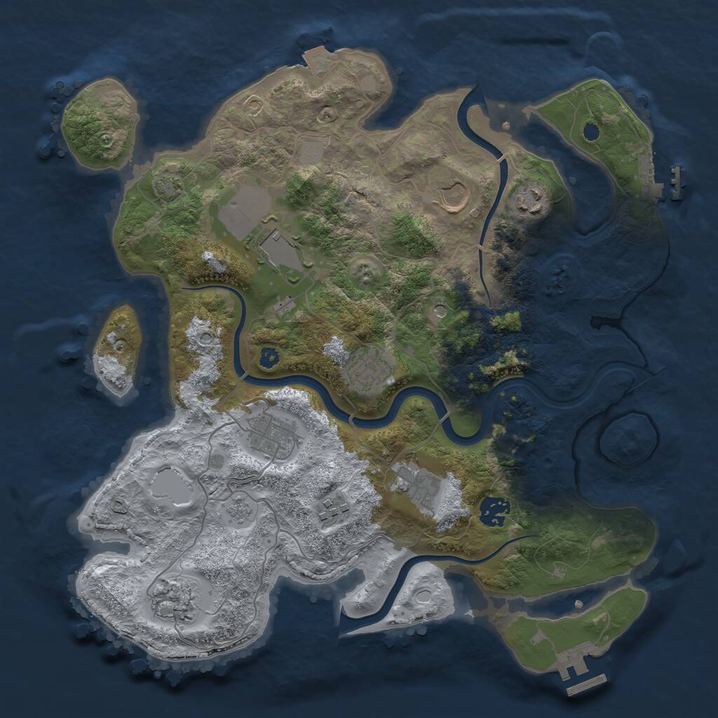 Rust Map: Procedural Map, Size: 3500, Seed: 328098675, 15 Monuments