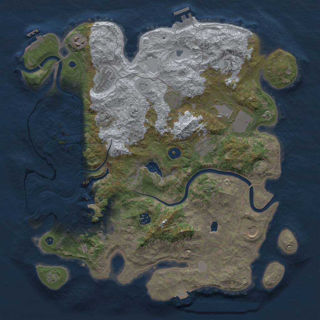 Rust Map: Procedural Map, Size: 4000, Seed: 148808, 16 Monuments