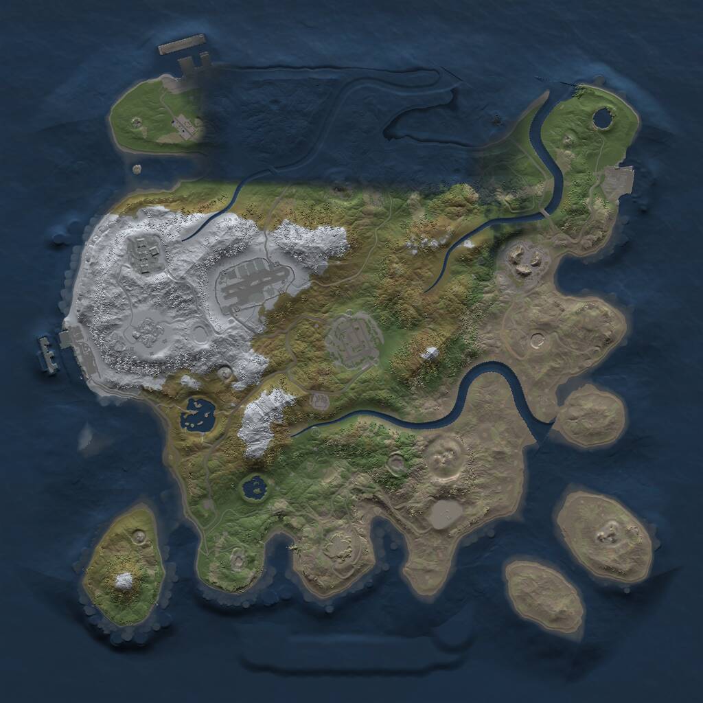 Rust Map: Procedural Map, Size: 3000, Seed: 1753912760, 11 Monuments