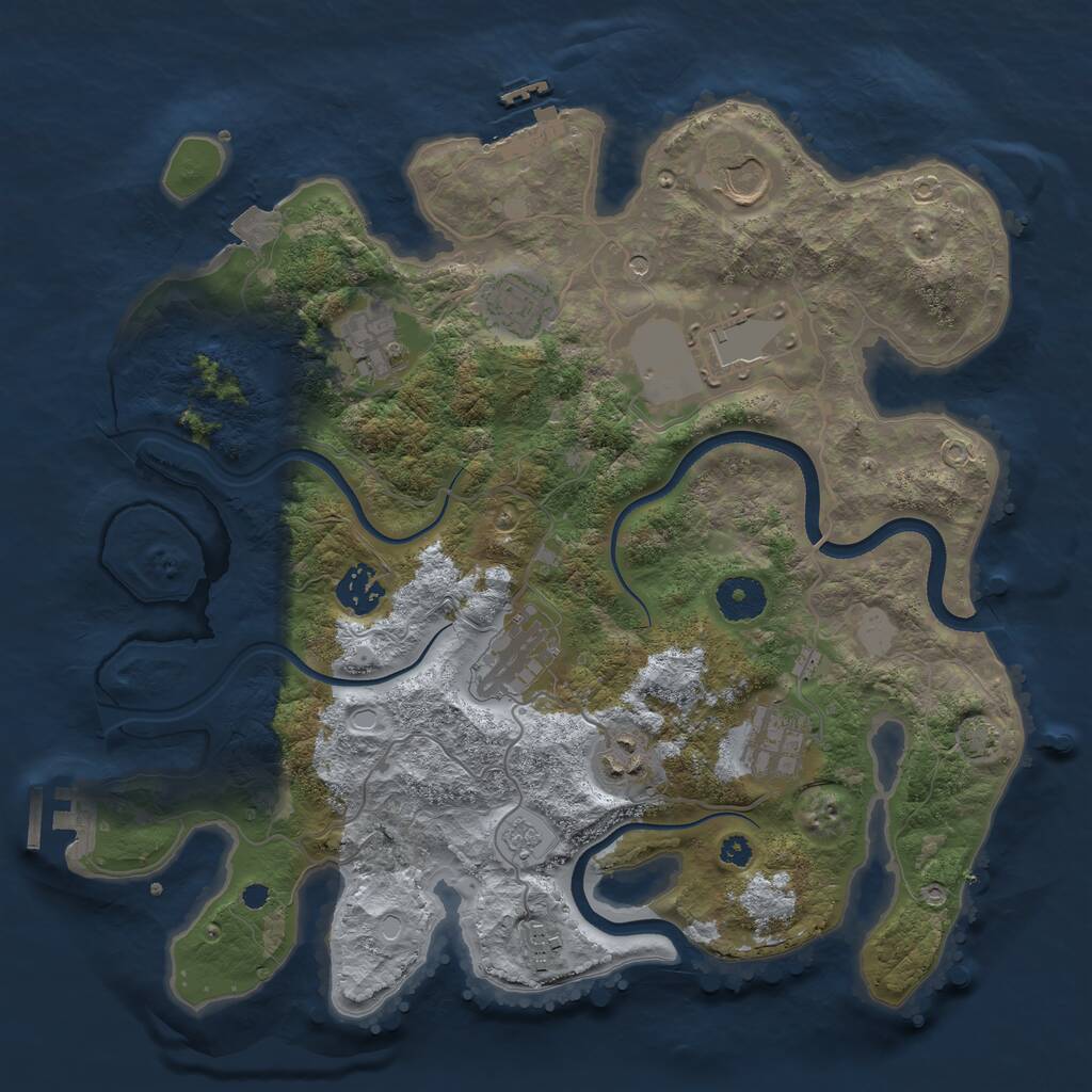 Rust Map: Procedural Map, Size: 3500, Seed: 446984143, 15 Monuments
