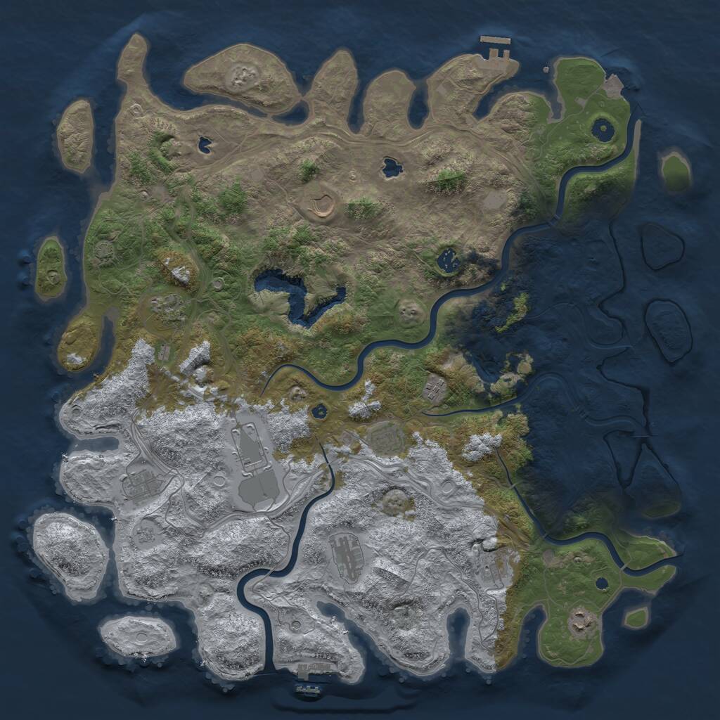 Rust Map: Procedural Map, Size: 4800, Seed: 577528092, 16 Monuments