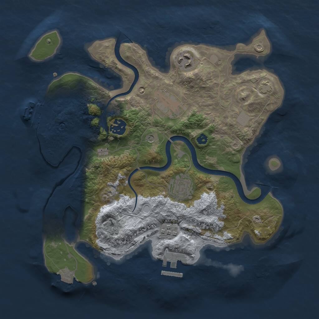 Rust Map: Procedural Map, Size: 3000, Seed: 27439, 10 Monuments