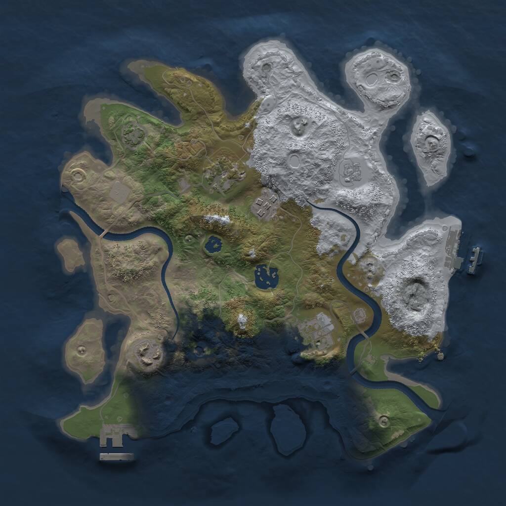 Rust Map: Procedural Map, Size: 3000, Seed: 2014517204, 11 Monuments