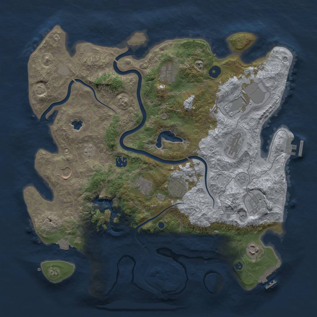 Rust Map: Procedural Map, Size: 4000, Seed: 91534769, 16 Monuments