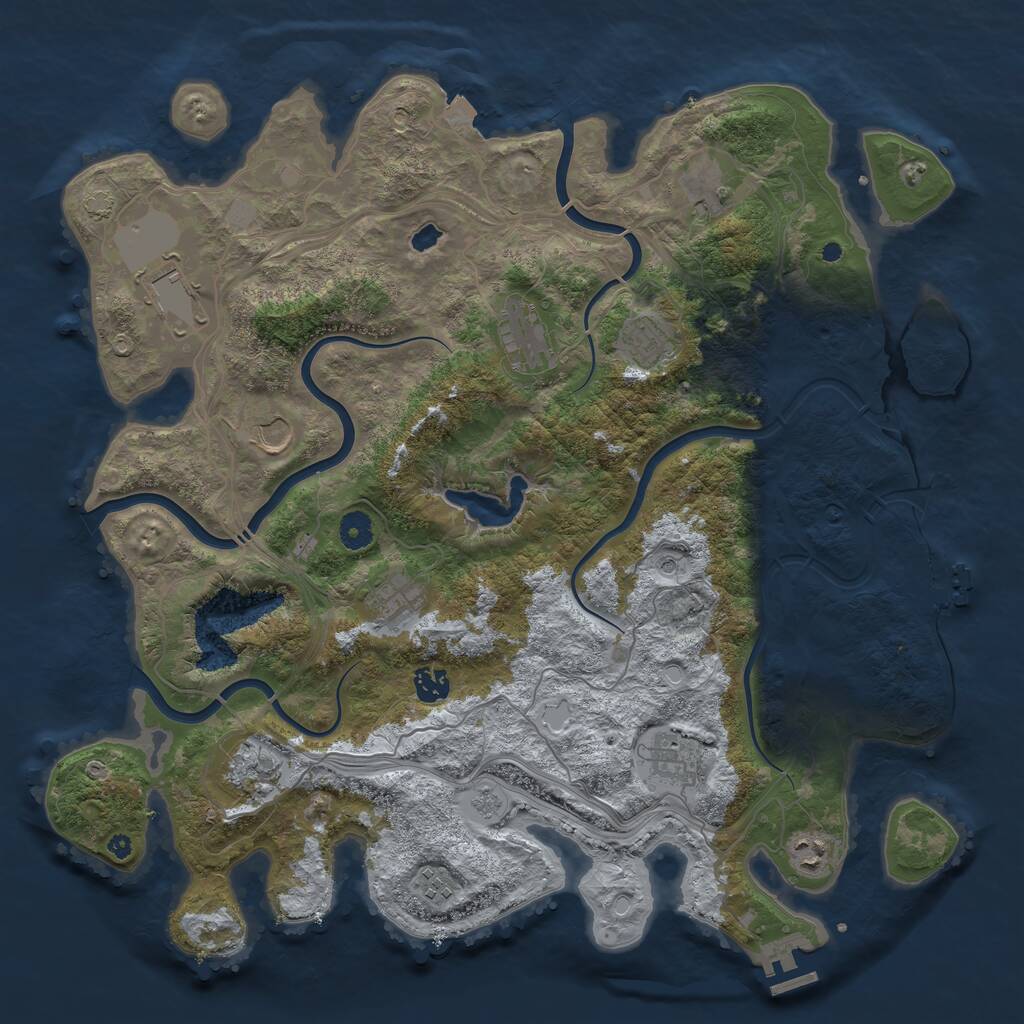 Rust Map: Procedural Map, Size: 4250, Seed: 951769354, 17 Monuments