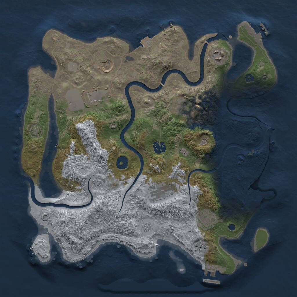 Rust Map: Procedural Map, Size: 3500, Seed: 171510415, 14 Monuments