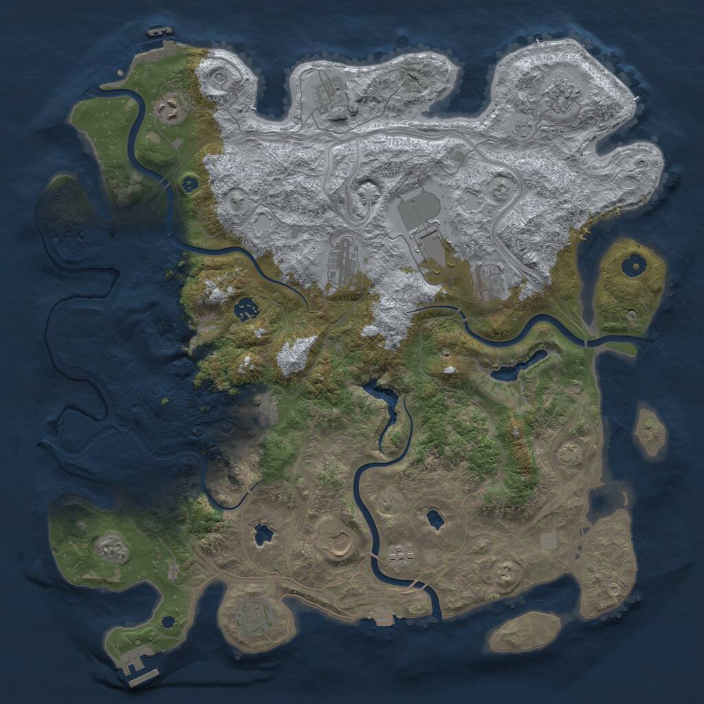 Rust Map: Procedural Map, Size: 4500, Seed: 692979560, 17 Monuments