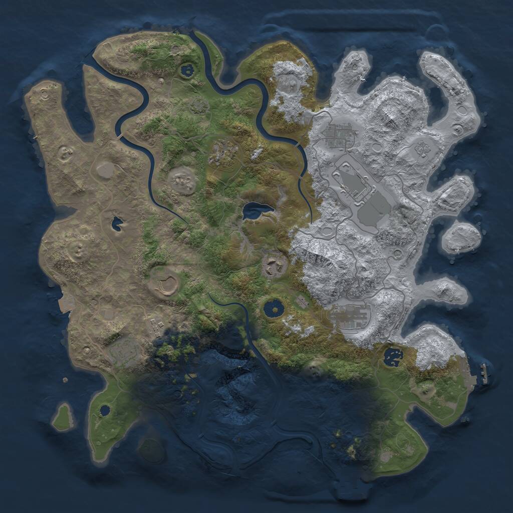 Rust Map: Procedural Map, Size: 4000, Seed: 14351237, 15 Monuments
