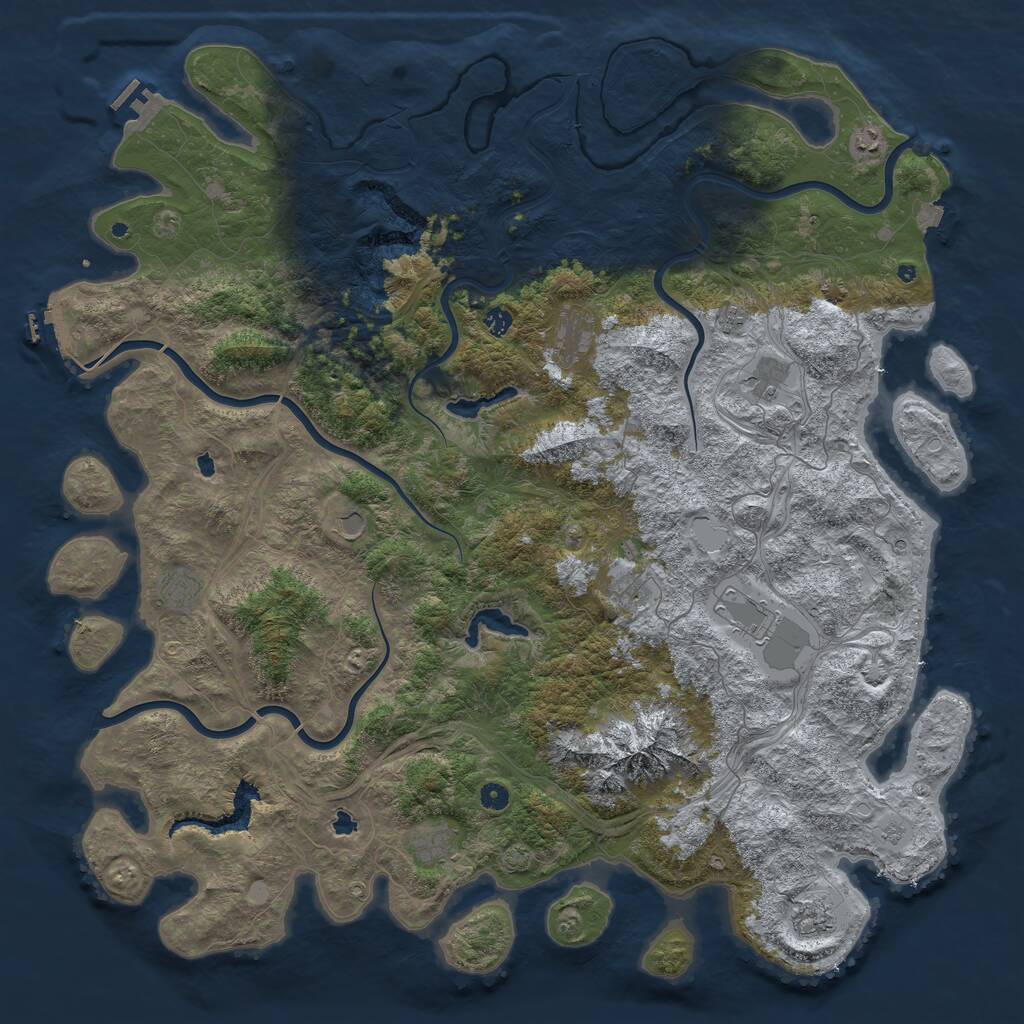 Rust Map: Procedural Map, Size: 5500, Seed: 1243294241, 17 Monuments