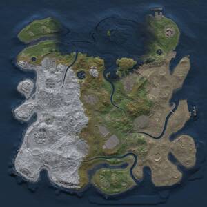 Thumbnail Rust Map: Procedural Map, Size: 3700, Seed: 168688, 17 Monuments