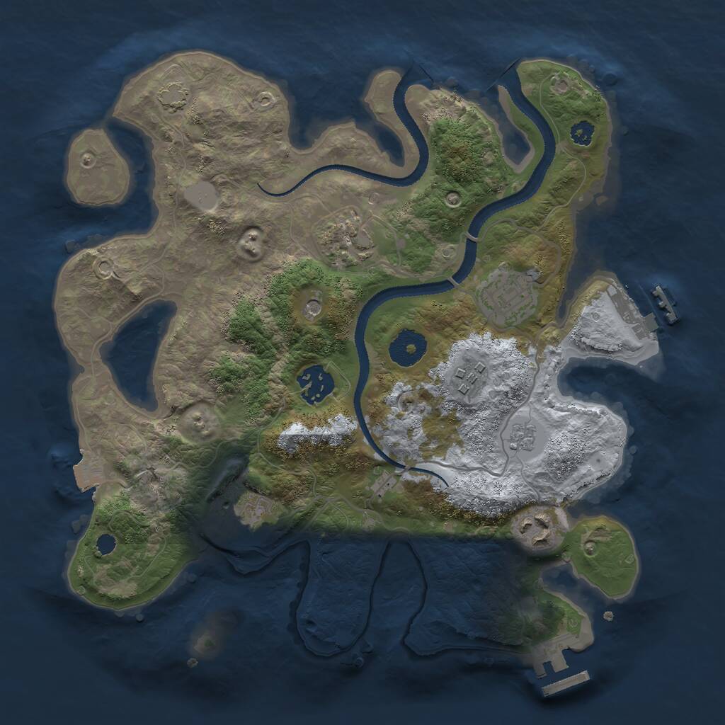 Rust Map: Procedural Map, Size: 3000, Seed: 25284, 12 Monuments