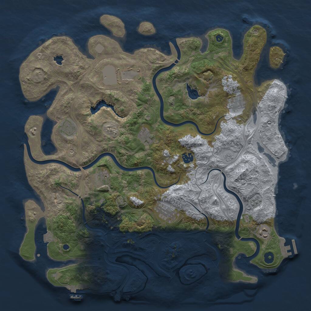 Rust Map: Procedural Map, Size: 4250, Seed: 772701519, 15 Monuments
