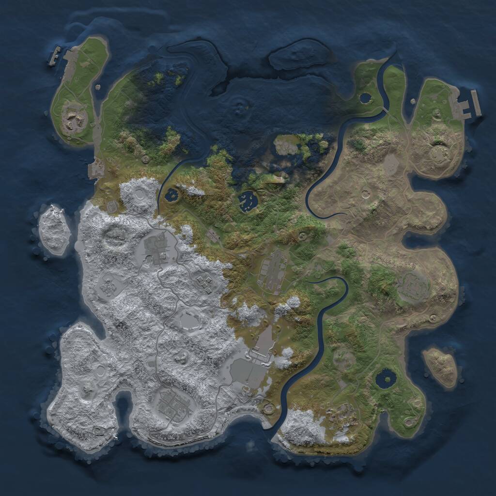 Rust Map: Procedural Map, Size: 3750, Seed: 652983653, 16 Monuments