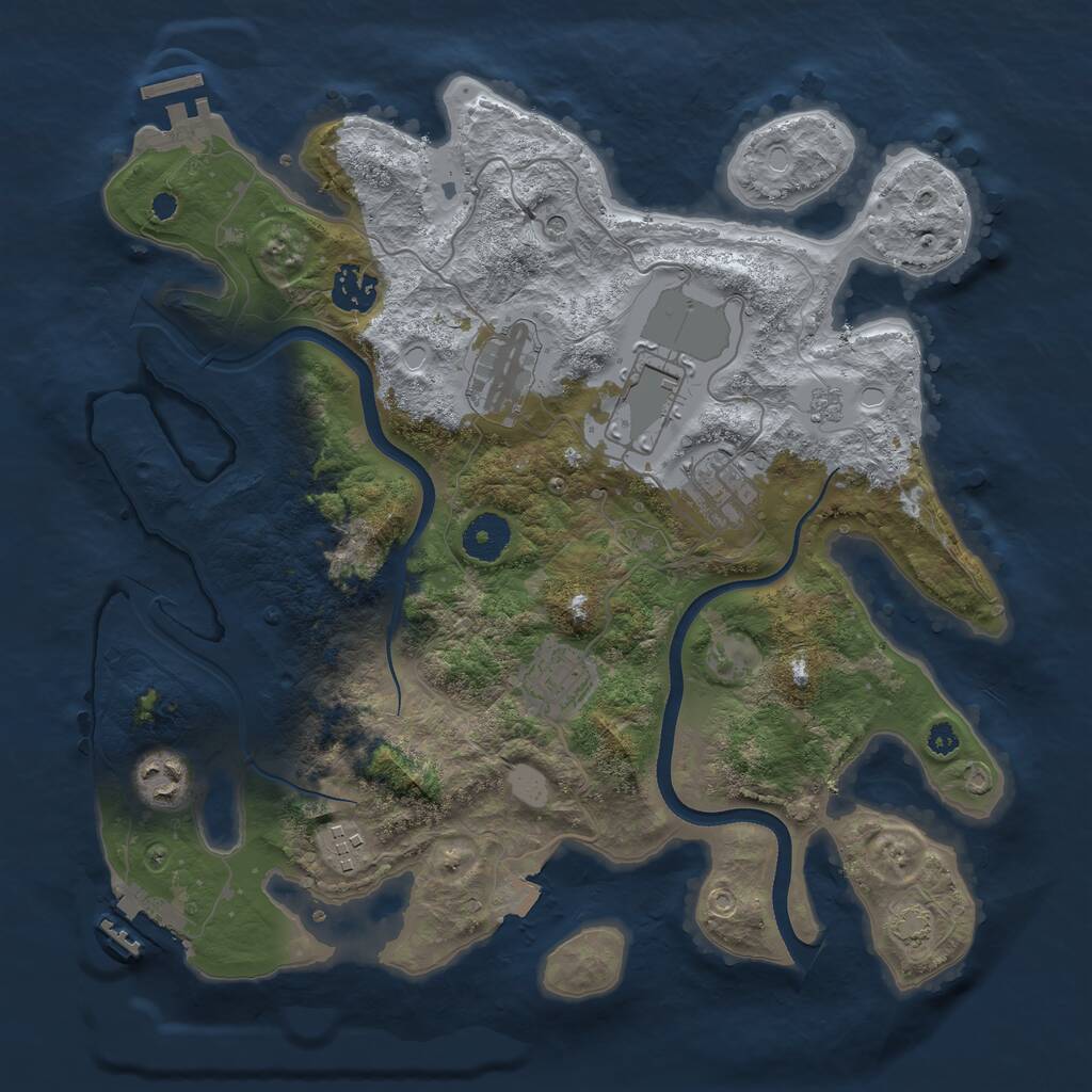 Rust Map: Procedural Map, Size: 3500, Seed: 180366130, 13 Monuments