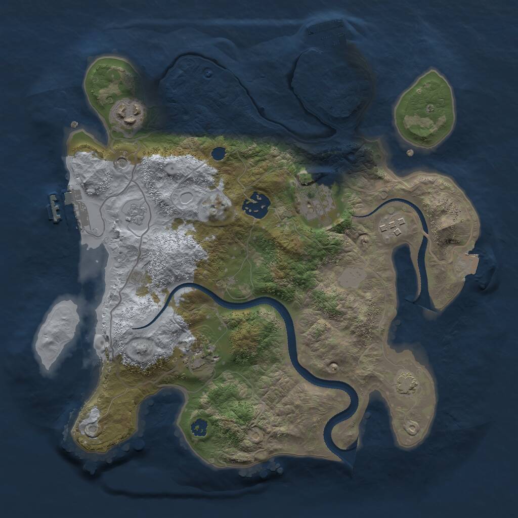 Rust Map: Procedural Map, Size: 3000, Seed: 350616750, 11 Monuments