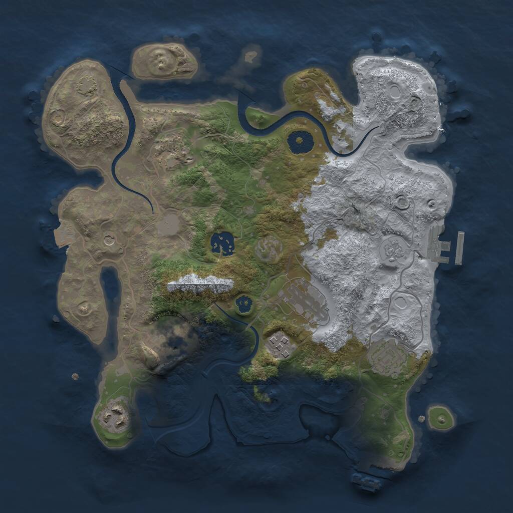 Rust Map: Procedural Map, Size: 3100, Seed: 2124085069, 13 Monuments