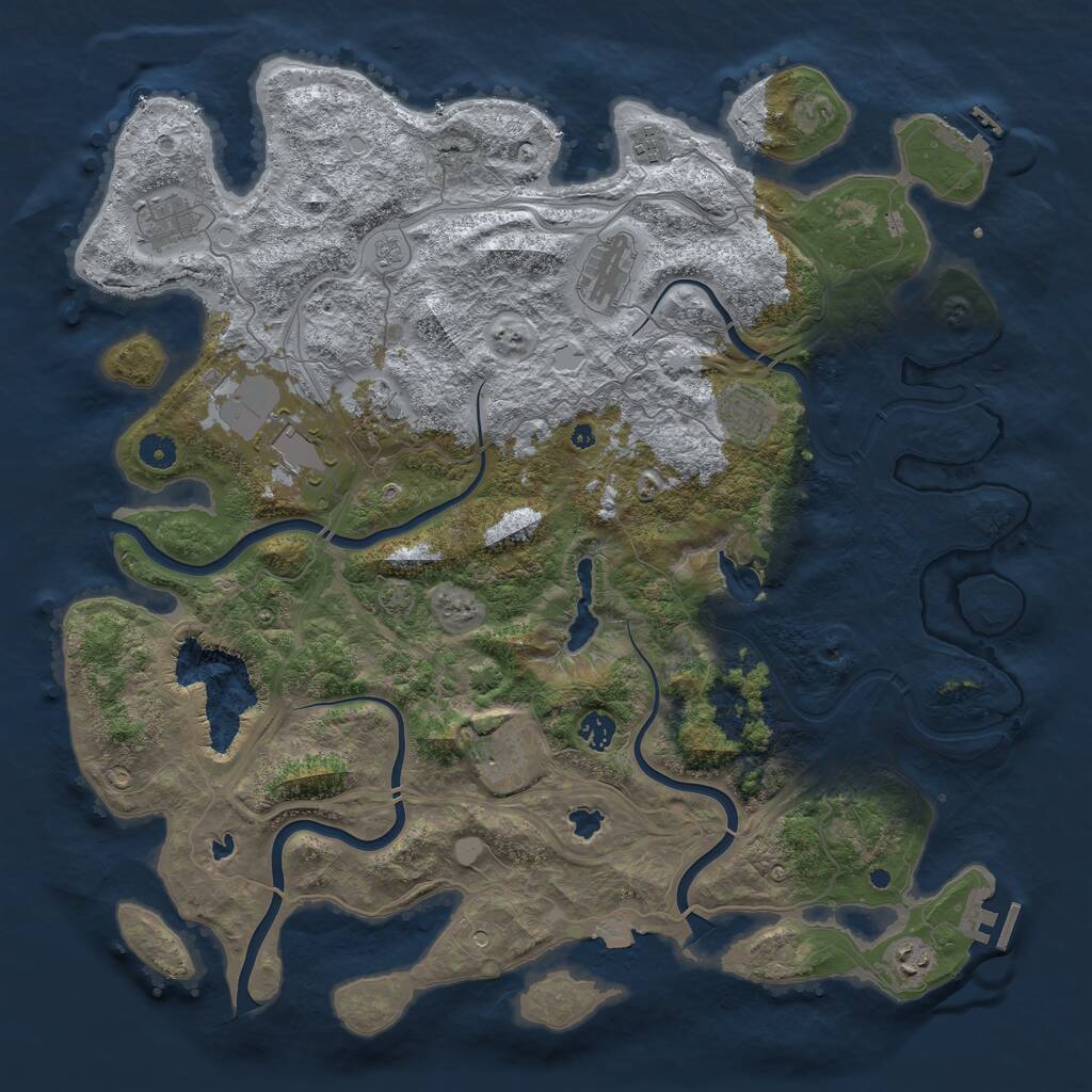 Rust Map: Procedural Map, Size: 4500, Seed: 2097355786, 15 Monuments
