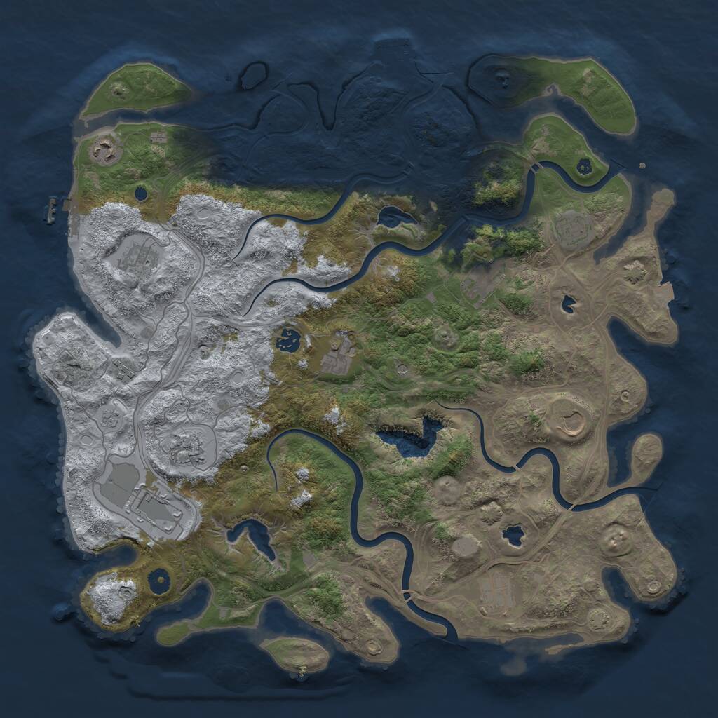 Rust Map: Procedural Map, Size: 4500, Seed: 1488616734, 17 Monuments
