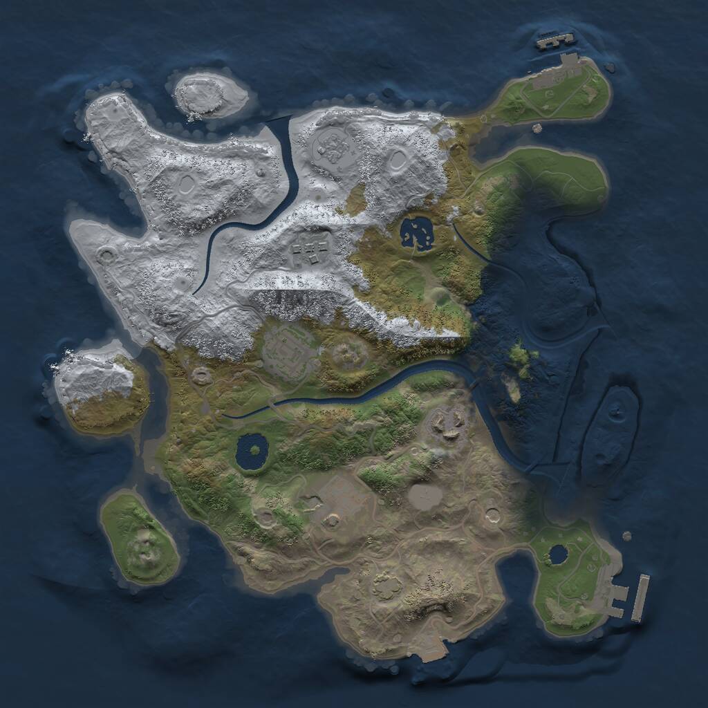 Rust Map: Procedural Map, Size: 3000, Seed: 1485698908, 11 Monuments