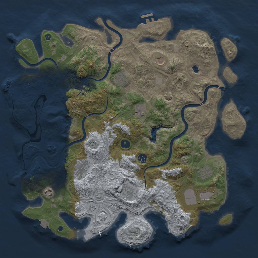 Rust Map: Procedural Map, Size: 4250, Seed: 54819, 16 Monuments