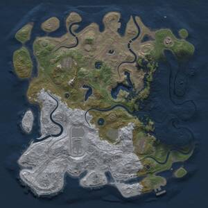 Thumbnail Rust Map: Procedural Map, Size: 4300, Seed: 328098675, 14 Monuments