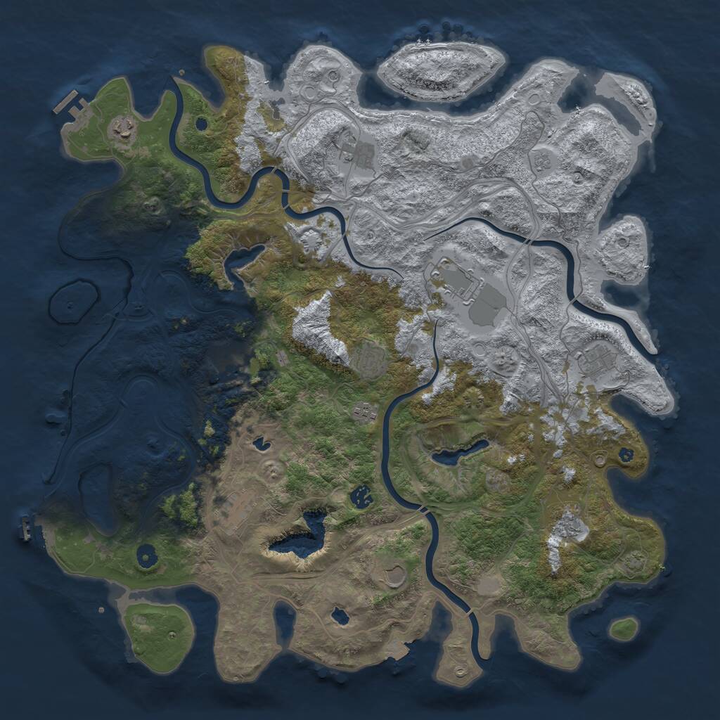 Rust Map: Procedural Map, Size: 4800, Seed: 1087898354, 17 Monuments