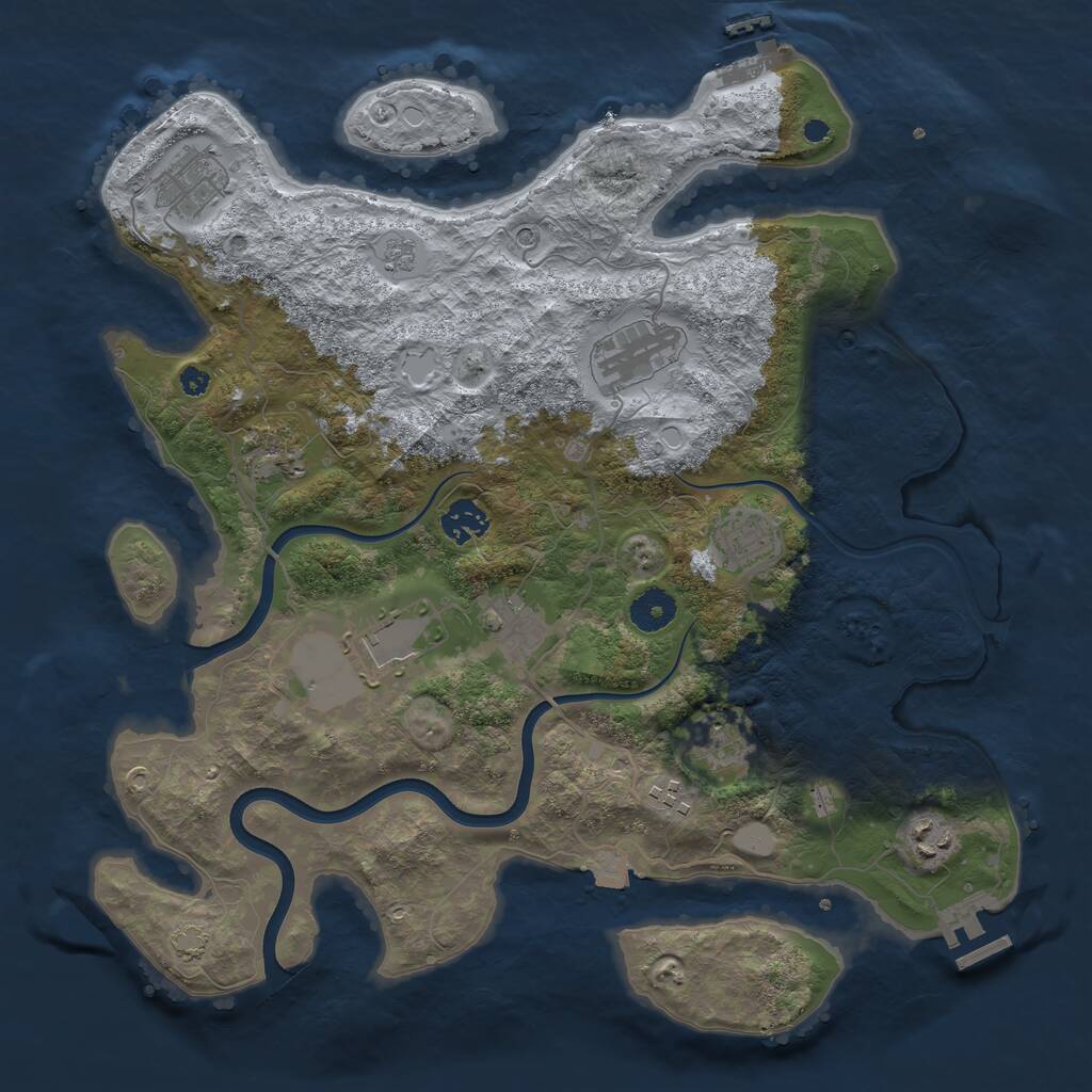Rust Map: Procedural Map, Size: 3750, Seed: 1707024960, 16 Monuments