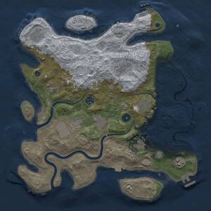 Thumbnail Rust Map: Procedural Map, Size: 3750, Seed: 1707024960, 16 Monuments