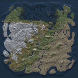 Thumbnail Rust Map: Procedural Map, Size: 6000, Seed: 484532268, 17 Monuments