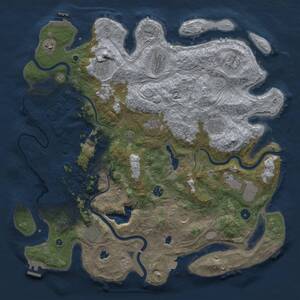 Thumbnail Rust Map: Procedural Map, Size: 4500, Seed: 833671817, 17 Monuments