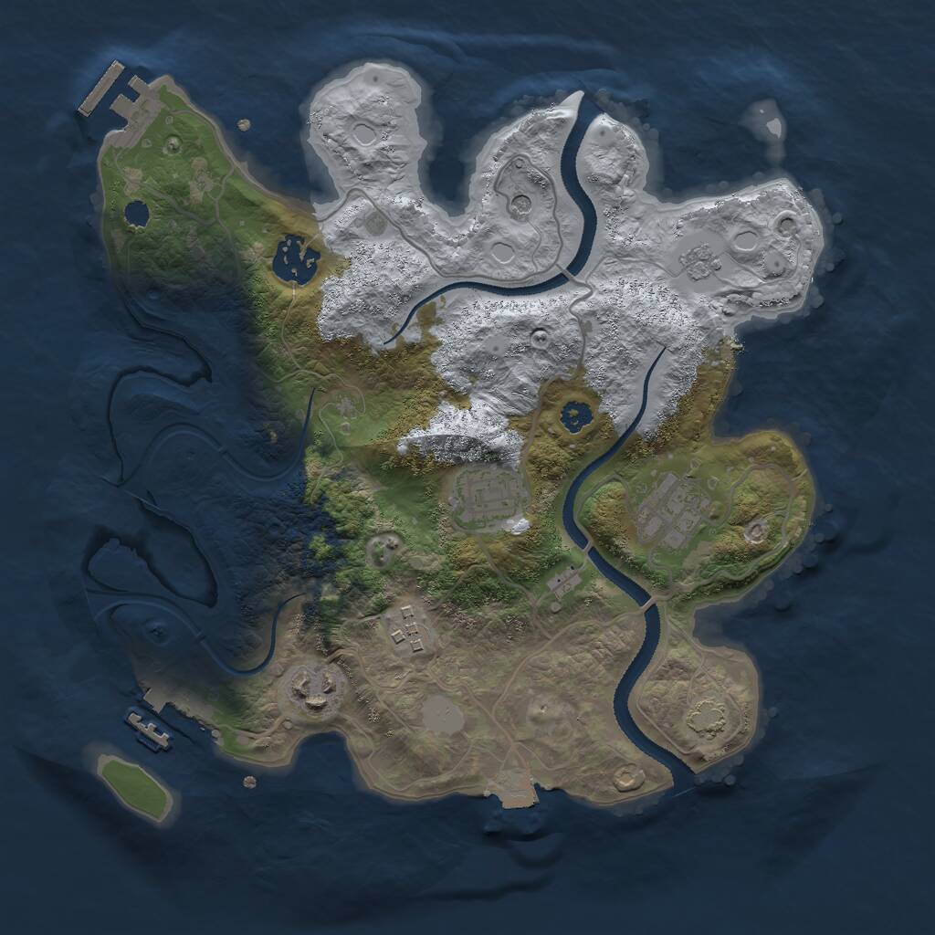 Rust Map: Procedural Map, Size: 3000, Seed: 17801, 11 Monuments