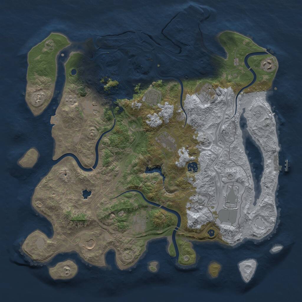 Rust Map: Procedural Map, Size: 4250, Seed: 369369369, 17 Monuments