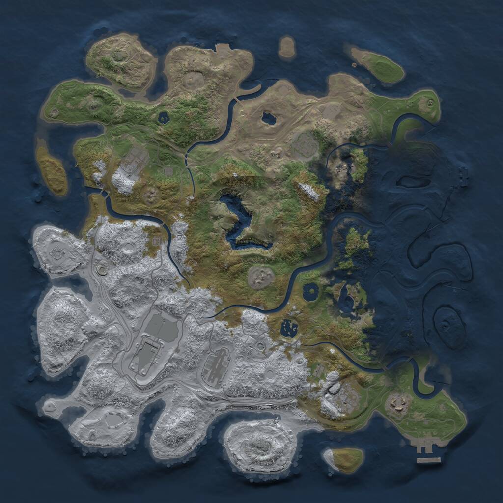 Rust Map: Procedural Map, Size: 4250, Seed: 935915169, 14 Monuments